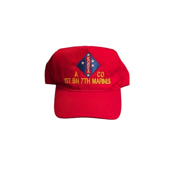 A CO 1ST BN 7TH MARINES DIVISION HAT KOREA PATCH CAP US MARINES VETERAN NEW - Picture 1 of 8